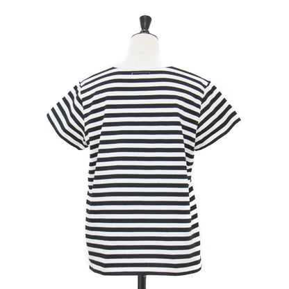 クルーネック ボーダーTシャツ / カットソー 半袖 コンパクト コットン