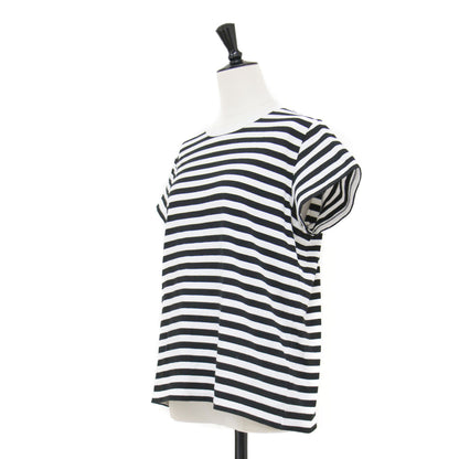 クルーネック ボーダーTシャツ / カットソー 半袖 コンパクト コットン