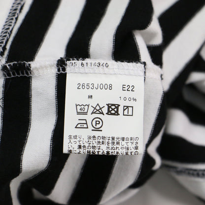 クルーネック ボーダーTシャツ / カットソー 半袖 コンパクト コットン