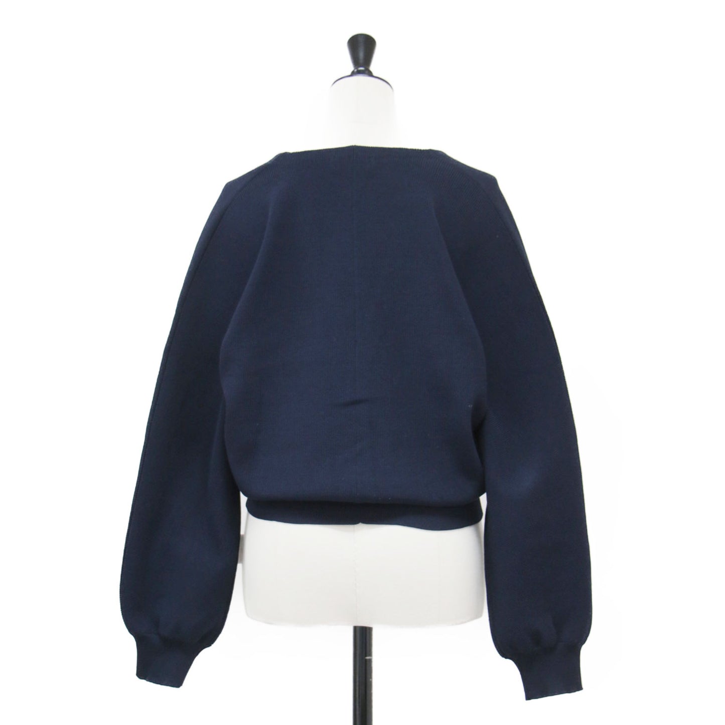 25春夏 パールコンビ Vネック カーディガン / ニット 長袖 ショート丈 ワイドスリーブ ミラノリブ コットン