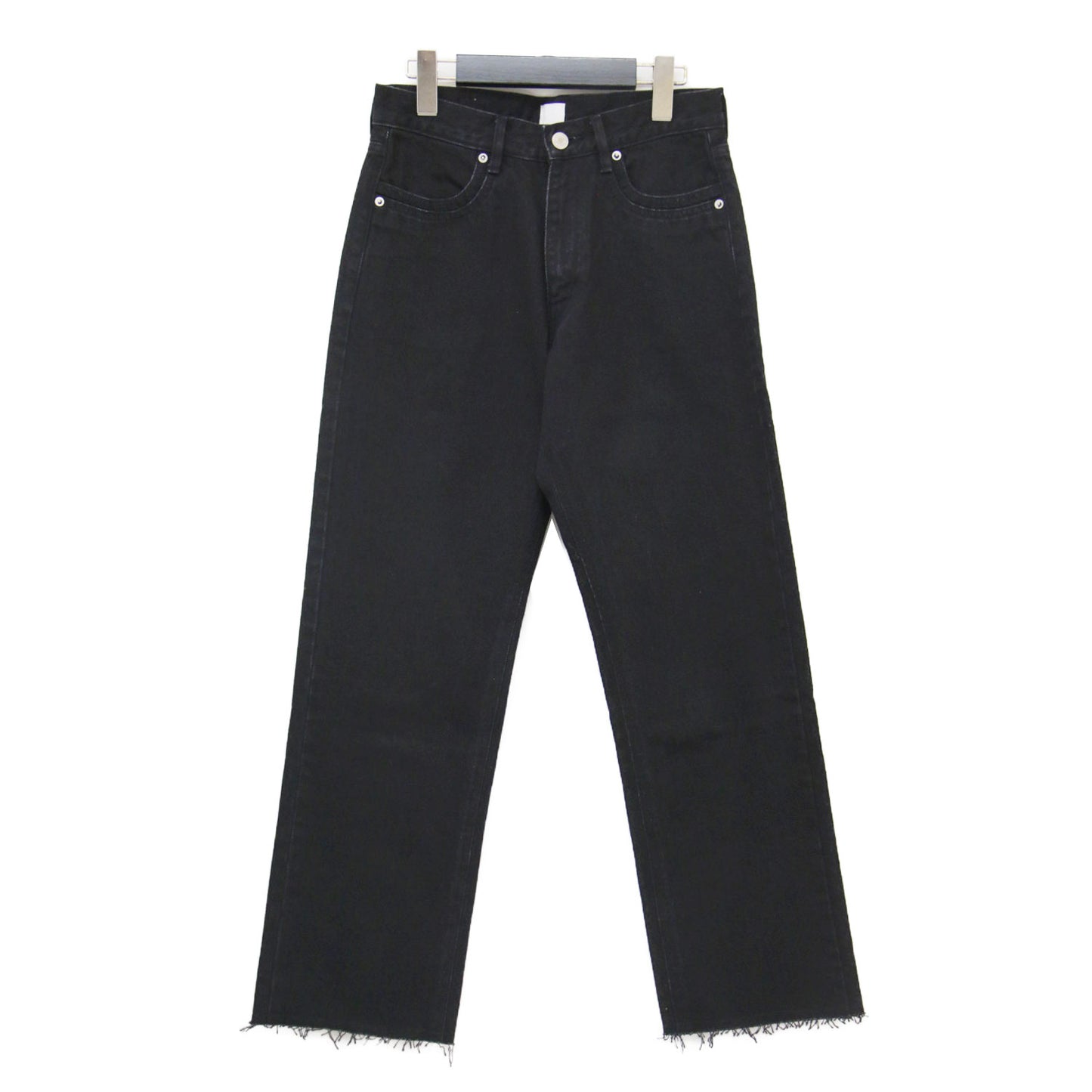 × plage 別注 25秋冬 ダブルポケット ストレート デニム / WPKT STRAIGHT DENIM ミドルライズ レザーパッチ カットオフ コットン