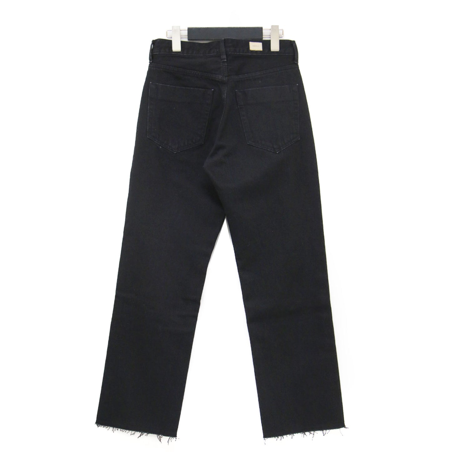 × plage 別注 25秋冬 ダブルポケット ストレート デニム / WPKT STRAIGHT DENIM ミドルライズ レザーパッチ カットオフ コットン