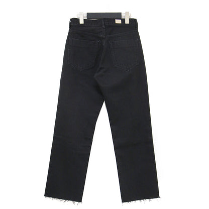 × plage 別注 25秋冬 ダブルポケット ストレート デニム / WPKT STRAIGHT DENIM ミドルライズ レザーパッチ カットオフ コットン