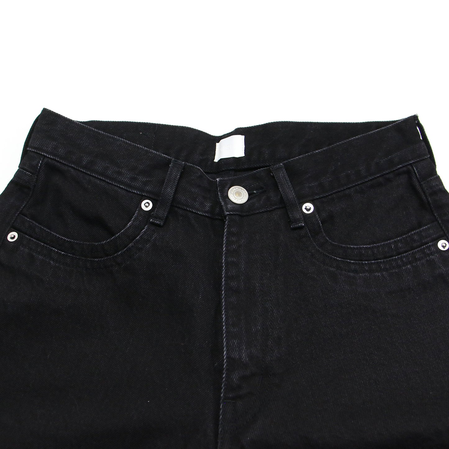 × plage 別注 25秋冬 ダブルポケット ストレート デニム / WPKT STRAIGHT DENIM ミドルライズ レザーパッチ カットオフ コットン