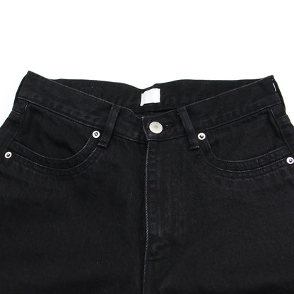 × plage 別注 25秋冬 ダブルポケット ストレート デニム / WPKT STRAIGHT DENIM ミドルライズ レザーパッチ カットオフ コットン
