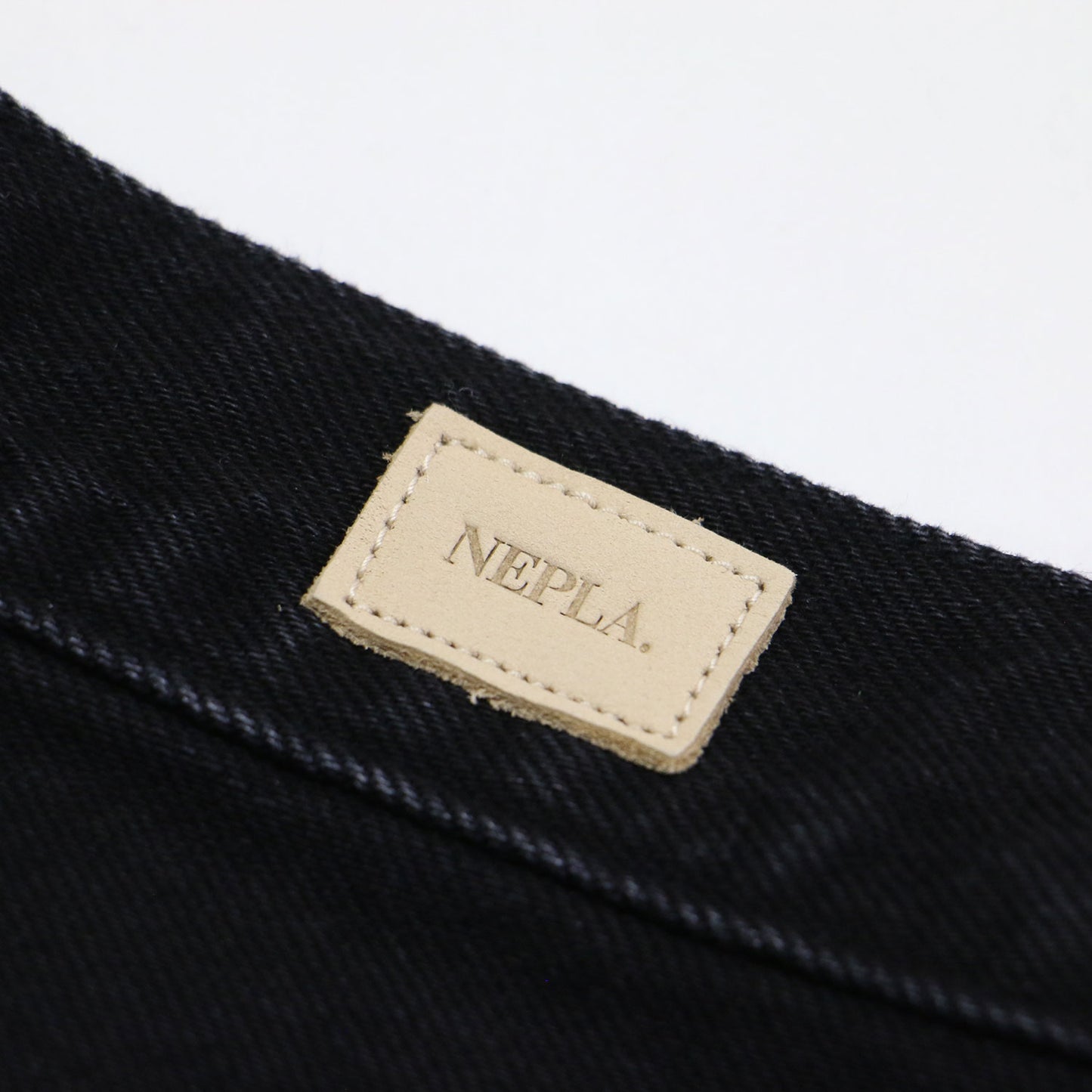 × plage 別注 25秋冬 ダブルポケット ストレート デニム / WPKT STRAIGHT DENIM ミドルライズ レザーパッチ カットオフ コットン