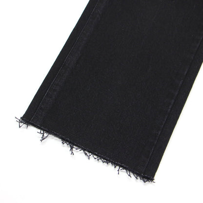 × plage 別注 25秋冬 ダブルポケット ストレート デニム / WPKT STRAIGHT DENIM ミドルライズ レザーパッチ カットオフ コットン