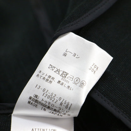 25春夏 レーヨンリネンオックス ハーフスリーブジャケット / ストレートシルエット オーバーサイズ 半袖 ダブルブレスト スリット シェルボタン