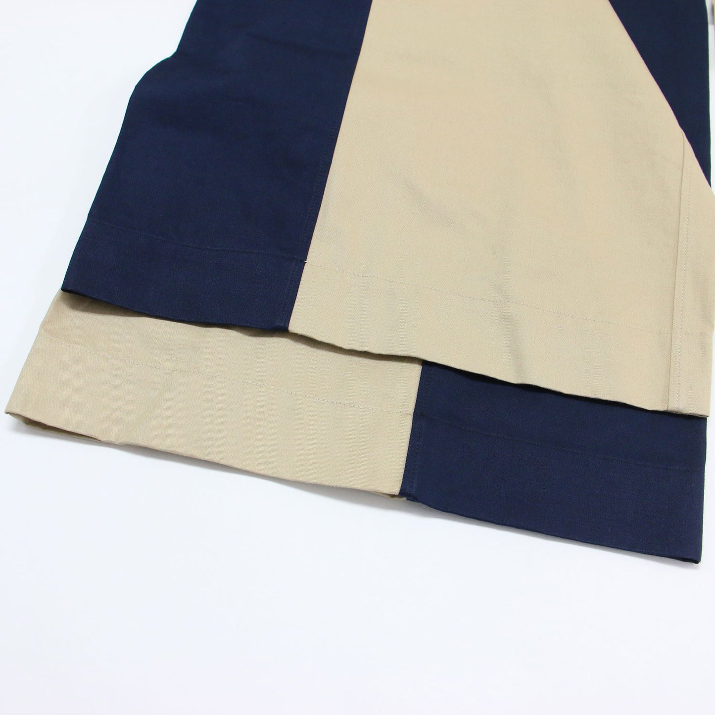 バイカラー ハイウエスト ワイドパンツ / Panelled Wide Leg Pant チノパン フレア リボン コットン