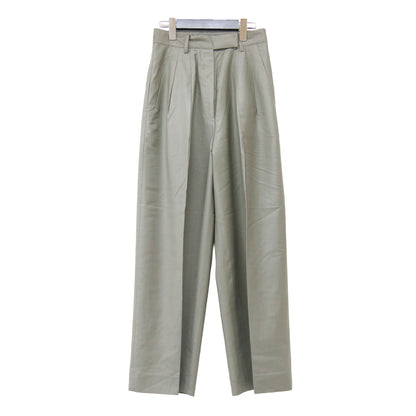 タック ワイド パンツ / TUCK WIDE PANTS フルレングス センタープレス 光沢