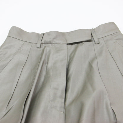 タック ワイド パンツ / TUCK WIDE PANTS フルレングス センタープレス 光沢