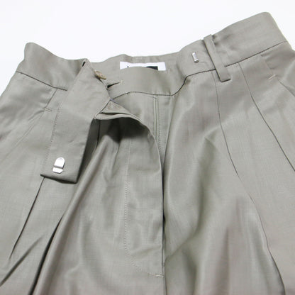 タック ワイド パンツ / TUCK WIDE PANTS フルレングス センタープレス 光沢