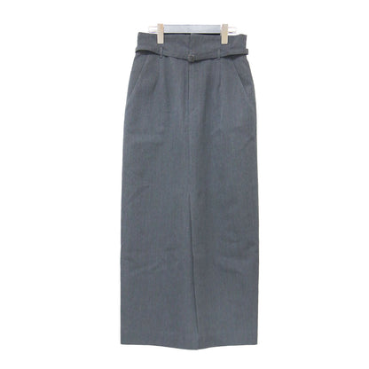 タイト ロング スカート / TIGHT LONG SKIRT 1624-299-3746 / Iライン ミモレ丈 センタースリット ハイウエスト ベルト付き ウール