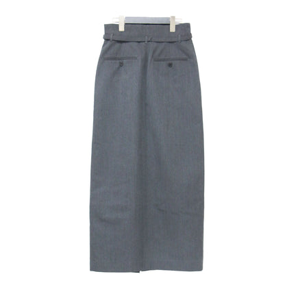 タイト ロング スカート / TIGHT LONG SKIRT 1624-299-3746 / Iライン ミモレ丈 センタースリット ハイウエスト ベルト付き ウール