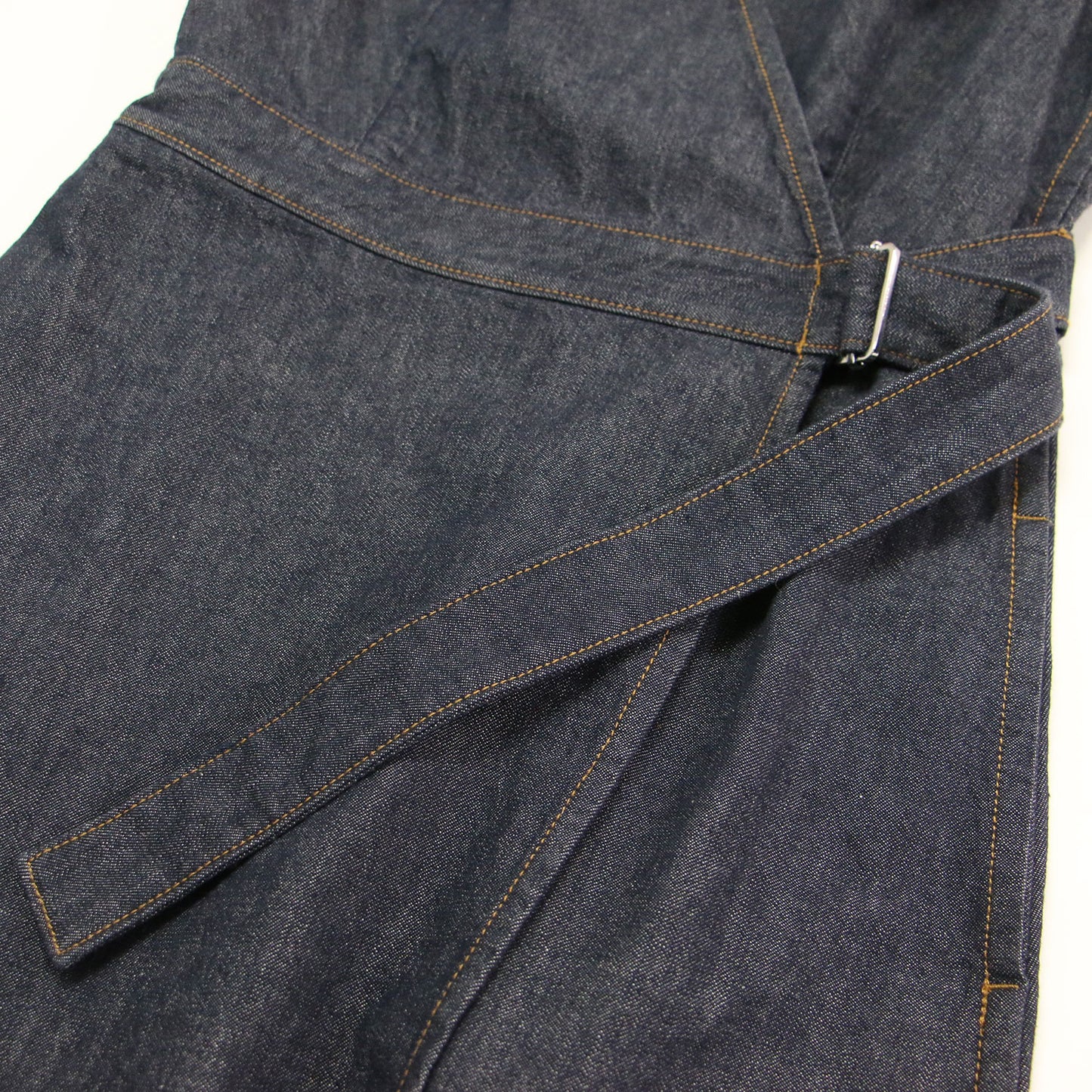 25春夏 デニムラップワンピース / MOD DENIM SL ALINE WRAP DR ドレス Aライン Vネック ノースリーブ ベルト コットン ウォッシャブル