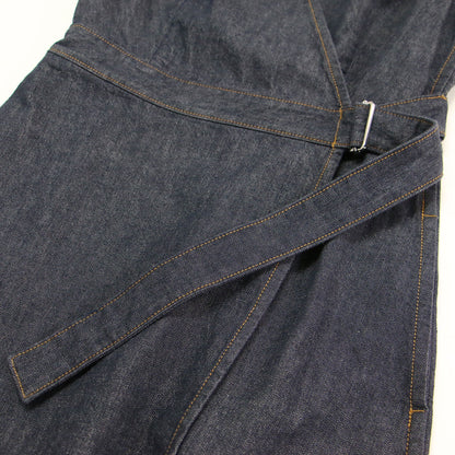 25春夏 デニムラップワンピース / MOD DENIM SL ALINE WRAP DR ドレス Aライン Vネック ノースリーブ ベルト コットン ウォッシャブル