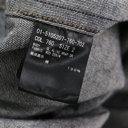 25春夏 デニムラップワンピース / MOD DENIM SL ALINE WRAP DR ドレス Aライン Vネック ノースリーブ ベルト コットン ウォッシャブル