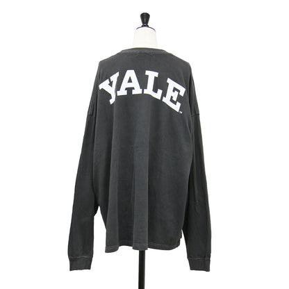 × YALE UNIVERSITY 25春夏 ロゴプリント Tシャツ / カットソー 長袖 クルーネック ワイド コットン