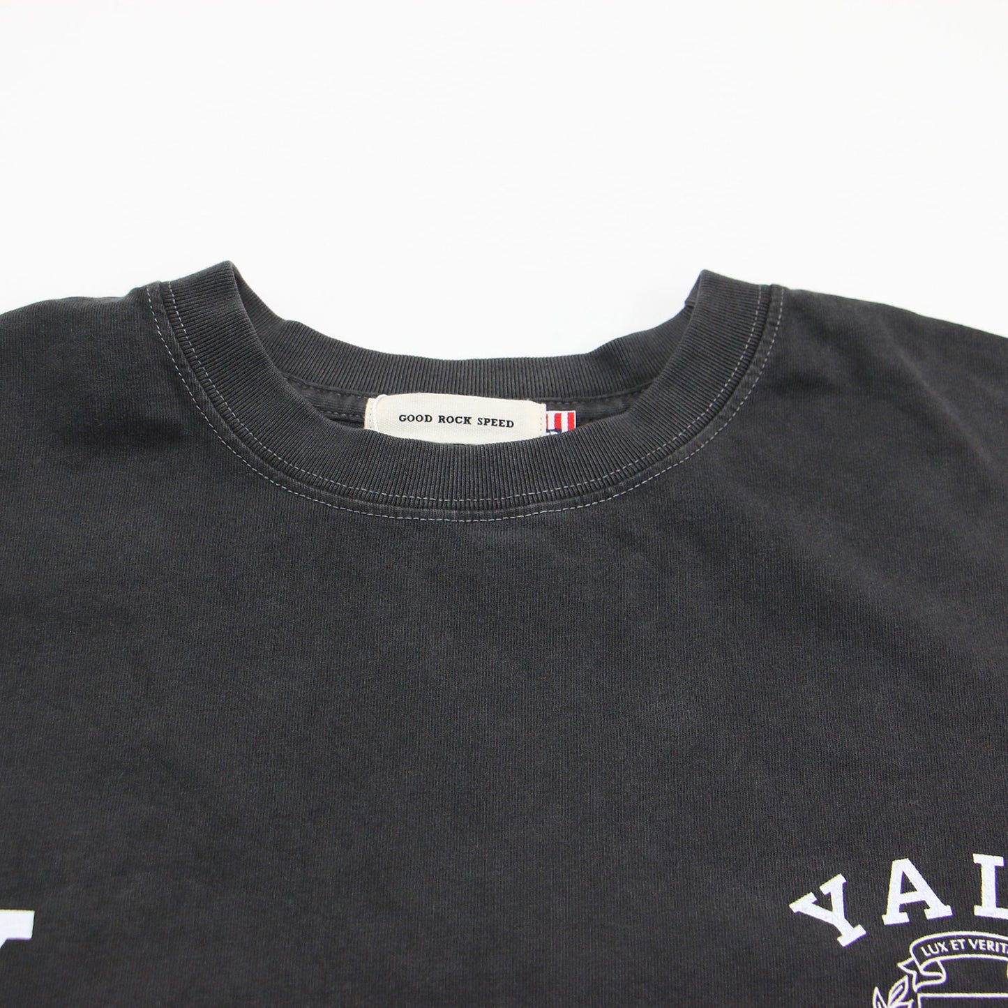 × YALE UNIVERSITY 25春夏 ロゴプリント Tシャツ / カットソー 長袖 クルーネック ワイド コットン