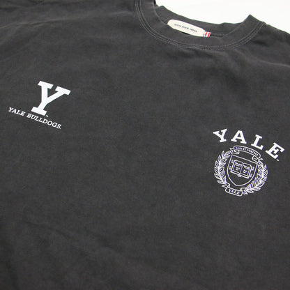 × YALE UNIVERSITY 25春夏 ロゴプリント Tシャツ / カットソー 長袖 クルーネック ワイド コットン