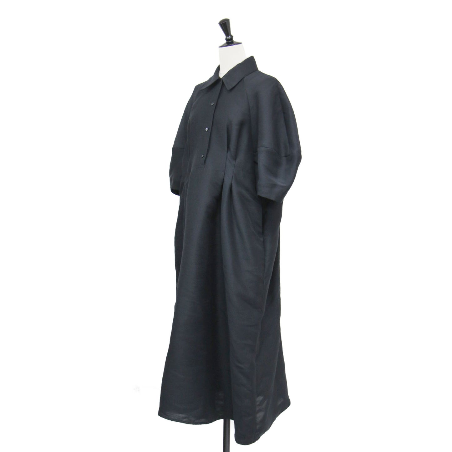 25春夏 フォームスリーブ ワンピース / FORM SLEEVE ONEPIECE ドレス 5分袖 ロング丈 タック フレア フォーマル