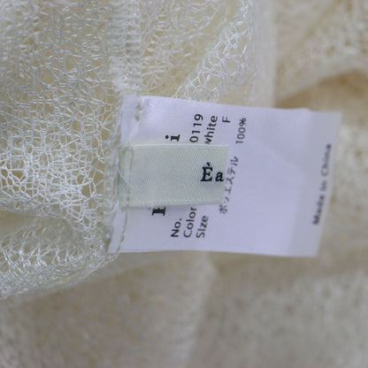 シアー レース アシンメトリー カット トップス / SHEER LACE ASYMMETRY CUT TOPS ラウンドネック 長袖 シースルー メッシュ バックボタン