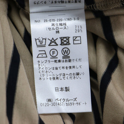 25秋冬 ショルダースナップ ボーダーTシャツ / カットソー 長袖 ボートネック コンパクト コットン