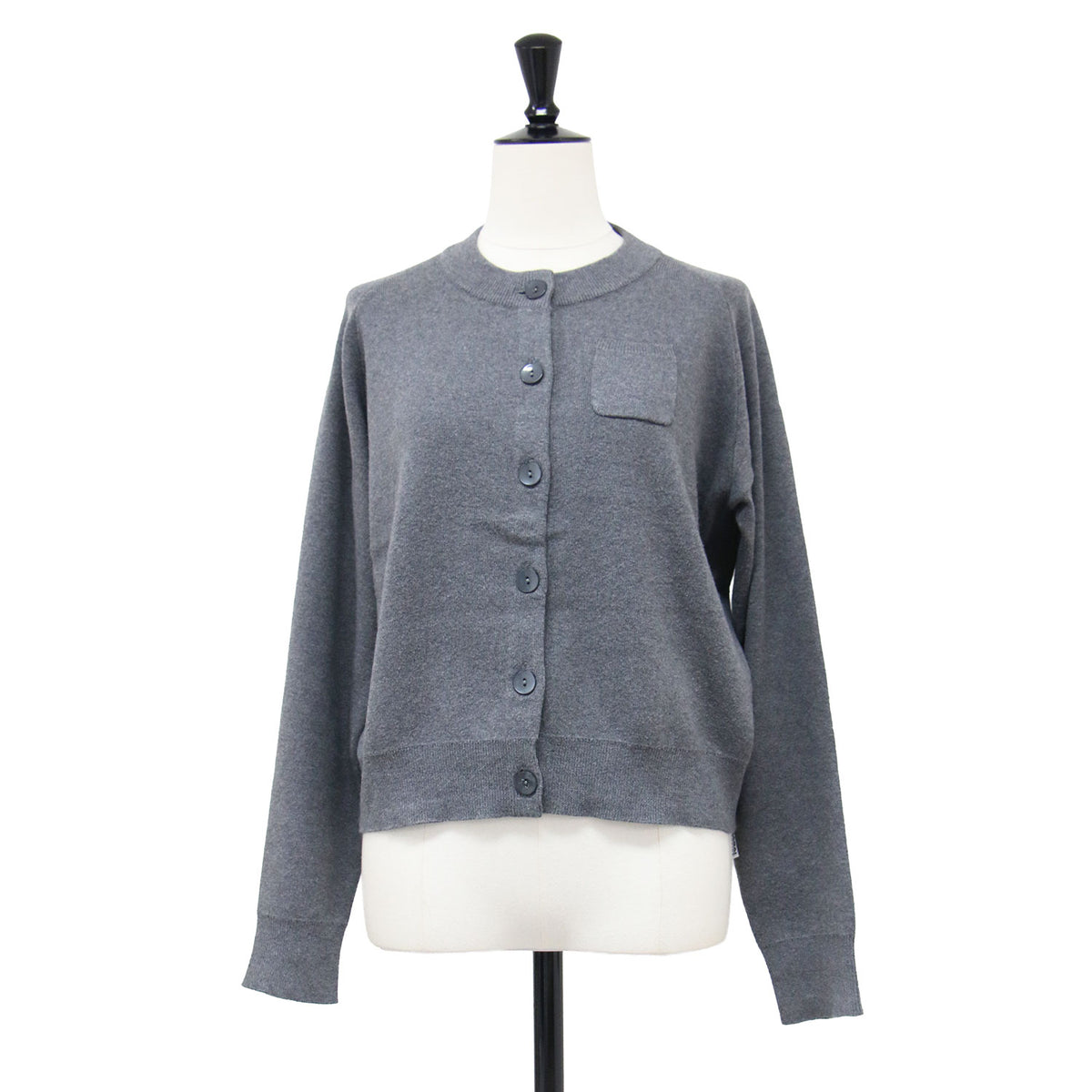 As, モックネック ラグラン ニット カーディガン / Mockneck raglan knit cardigan / 長袖 コンパクト コットン カシミヤ