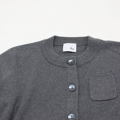 As, モックネック ラグラン ニット カーディガン / Mockneck raglan knit cardigan / 長袖 コンパクト コットン カシミヤ