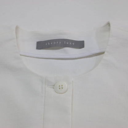 25春夏 フレア ノーカラー ジャケット / Lush Linen Khloe Jacket 羽織り ラウンドネック 九分袖 ドロップショルダー ボリュームスリーブ リネン ストレッチ