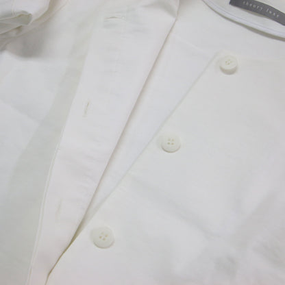 25春夏 フレア ノーカラー ジャケット / Lush Linen Khloe Jacket 羽織り ラウンドネック 九分袖 ドロップショルダー ボリュームスリーブ リネン ストレッチ