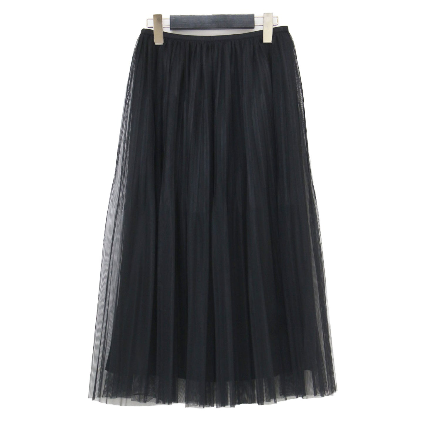 25春夏 チュールスカート / Tully Lilie Skirt ミモレ丈 Aライン フレア ウエストゴム シアー 透け感