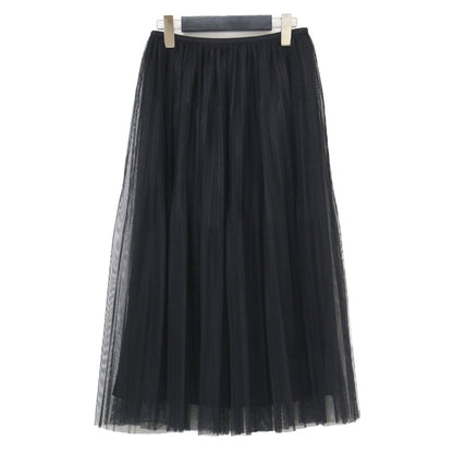 25春夏 チュールスカート / Tully Lilie Skirt ミモレ丈 Aライン フレア ウエストゴム シアー 透け感