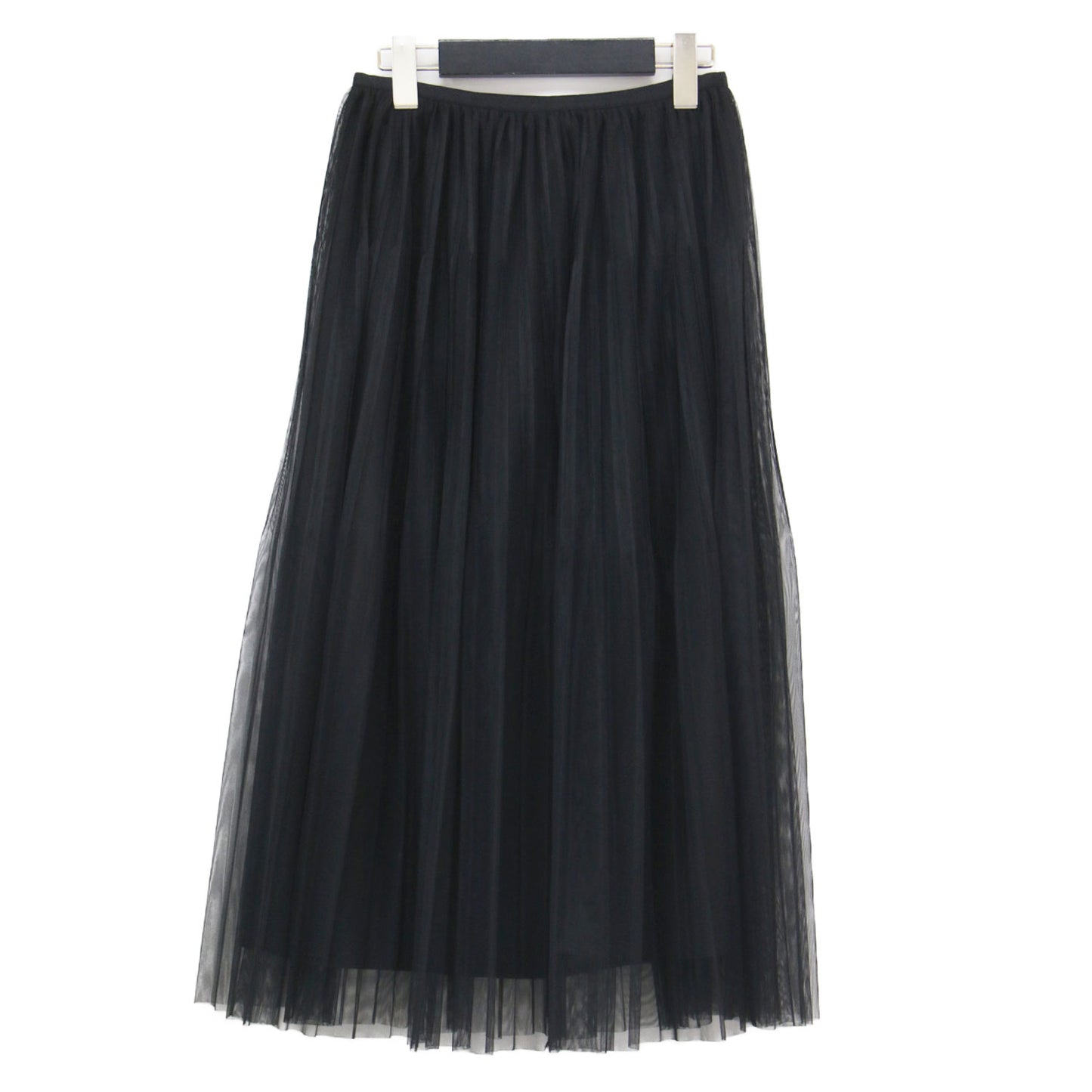 25春夏 チュールスカート / Tully Lilie Skirt ミモレ丈 Aライン フレア ウエストゴム シアー 透け感