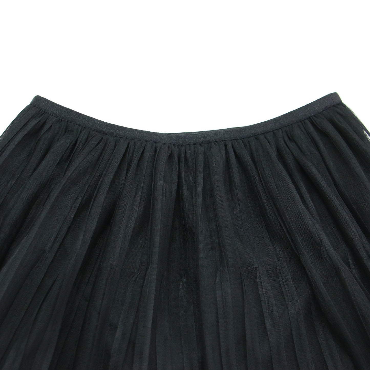 25春夏 チュールスカート / Tully Lilie Skirt ミモレ丈 Aライン フレア ウエストゴム シアー 透け感