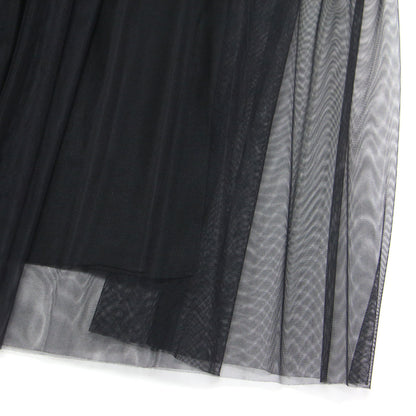 25春夏 チュールスカート / Tully Lilie Skirt ミモレ丈 Aライン フレア ウエストゴム シアー 透け感