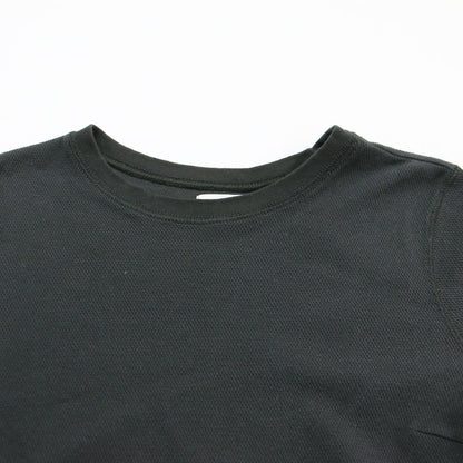 23春夏 ワッフルワンピース / Tシャツワンピース Aライン フレア クルーネック 長袖 切替え ステッチ コットン