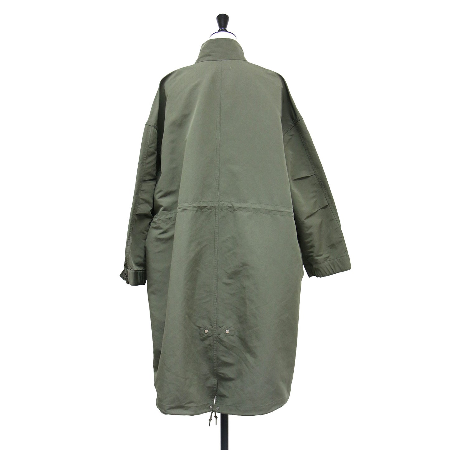 24春夏 ポリエステルOX モッズコート / ジャケット 長袖 ハイネック ドロップショルダー ワイド スリット