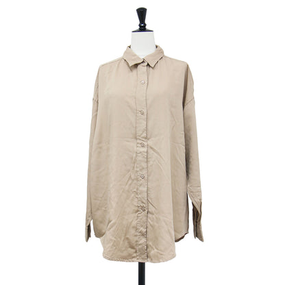 24秋冬 ドレープ シャツ / drape 羽織り 長袖 ドロップショルダー オーバーサイズ バックヨーク タック ウォッシャブル