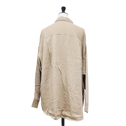 24秋冬 ドレープ シャツ / drape 羽織り 長袖 ドロップショルダー オーバーサイズ バックヨーク タック ウォッシャブル