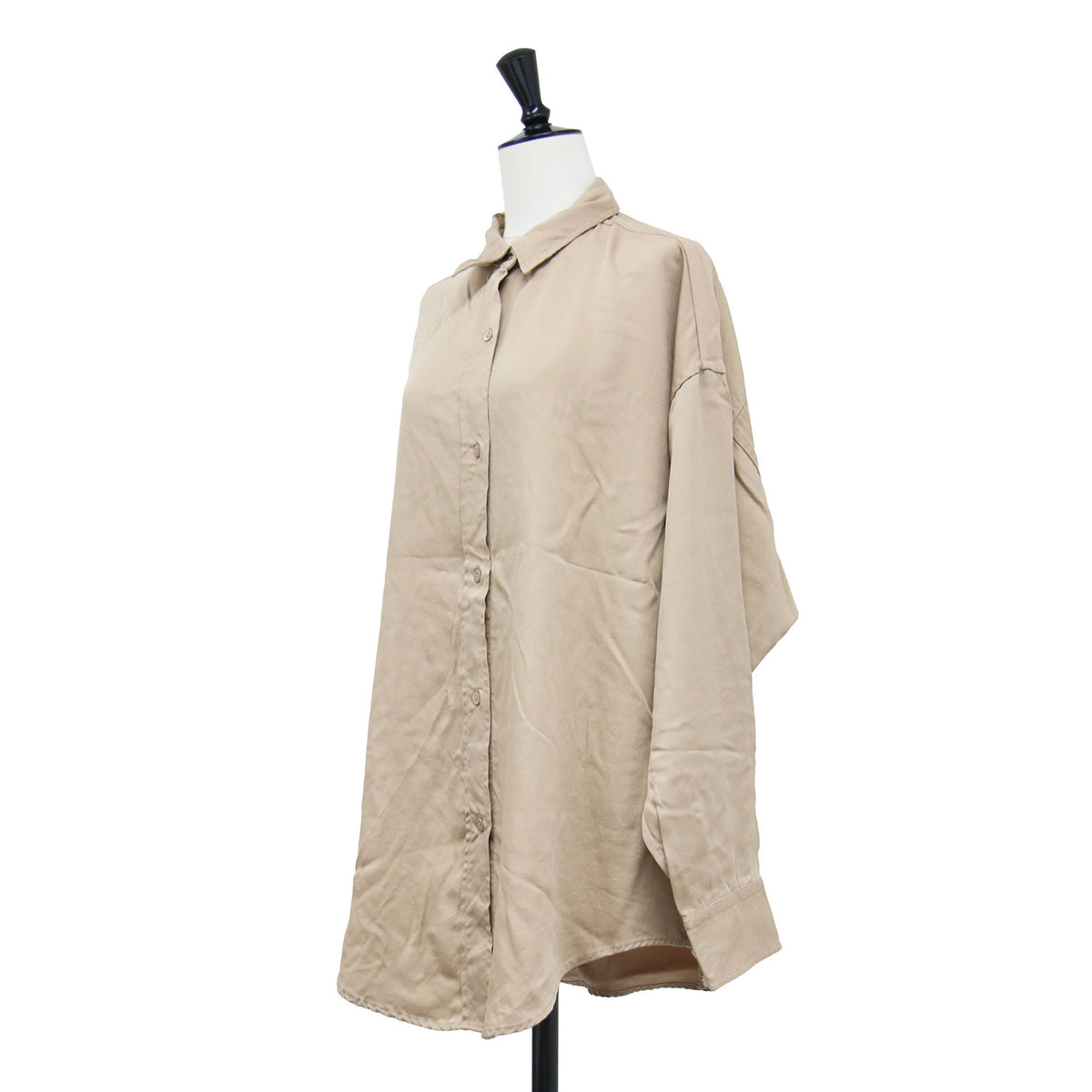 24秋冬 ドレープ シャツ / drape 羽織り 長袖 ドロップショルダー オーバーサイズ バックヨーク タック ウォッシャブル