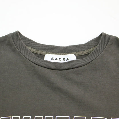 25春夏 エクストラファインコットン ハーフスリーブトップス / Tシャツ クルーネック クロップド丈 ワイド ドロップショルダー