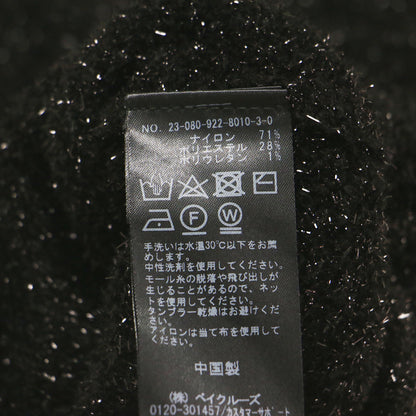 23秋冬 ラメ Vネック ベスト / ニット プルオーバー ショート丈 ノースリーブ シャギー