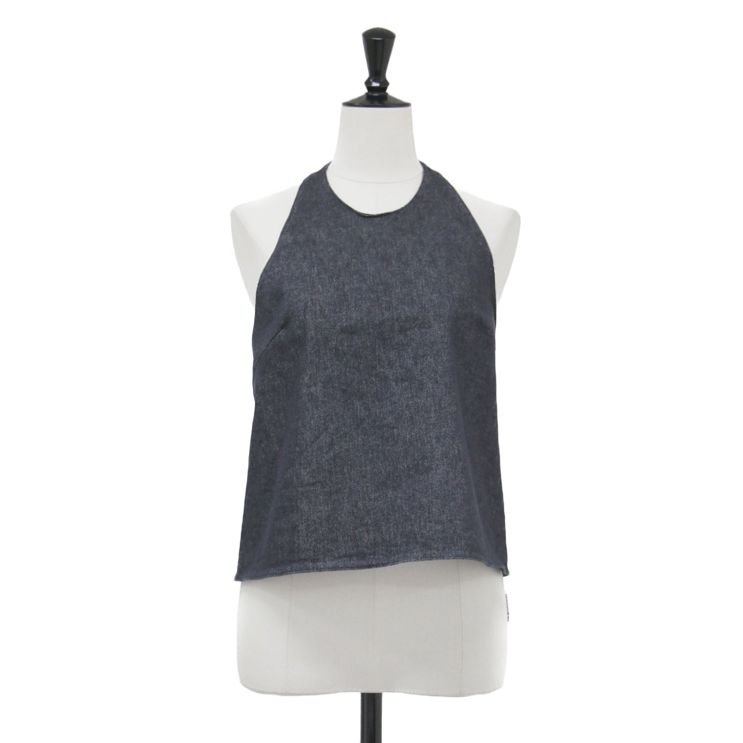 24春夏 RIAM デニム ホルター ブラウス / denim halter blouse ベスト ノースリーブ クルーネック コットン