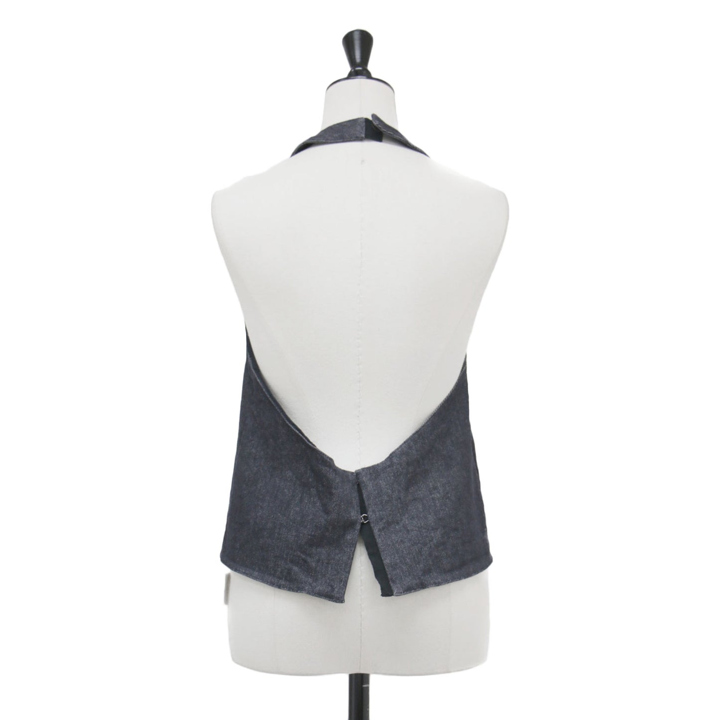 24春夏 RIAM デニム ホルター ブラウス / denim halter blouse ベスト ノースリーブ クルーネック コットン