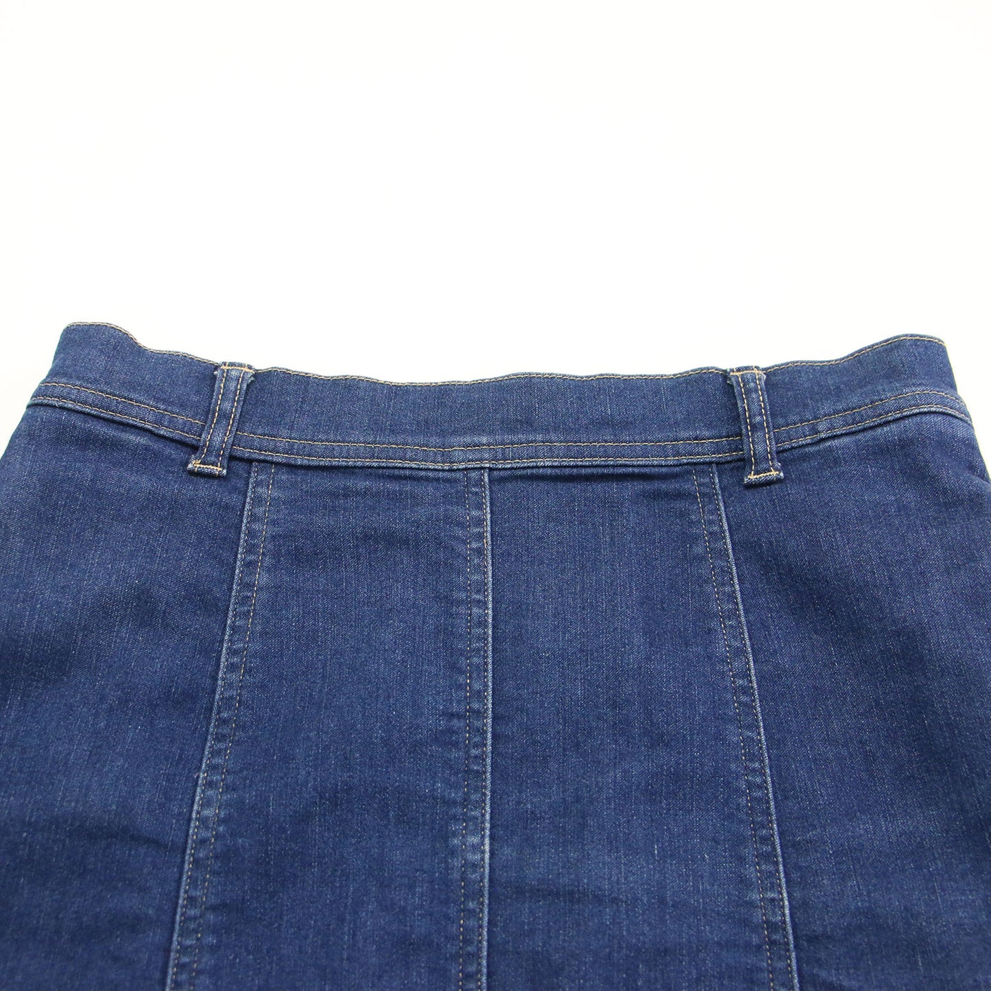 23秋冬 マーメードライン デニム スカート / ミディ丈 フリンジ カットオフ ストレッチ コットン