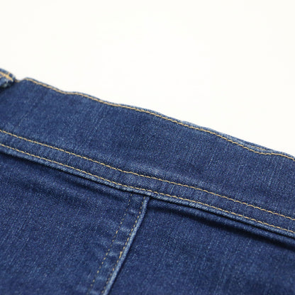23秋冬 マーメードライン デニム スカート / ミディ丈 フリンジ カットオフ ストレッチ コットン