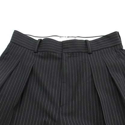 23春夏 ストライプ ハイウエスト ワイド パンツ / Stripe high-waisted wide PT スラックス タック