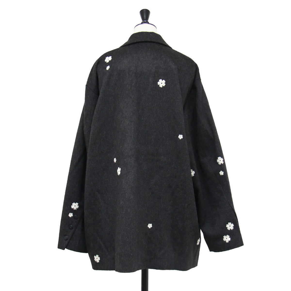 24秋冬 ウール フラワー ジャケット / Wool Flower Jacket Java テーラードジャケット ブレザー シングルブレスト オーバーサイズ 刺繍