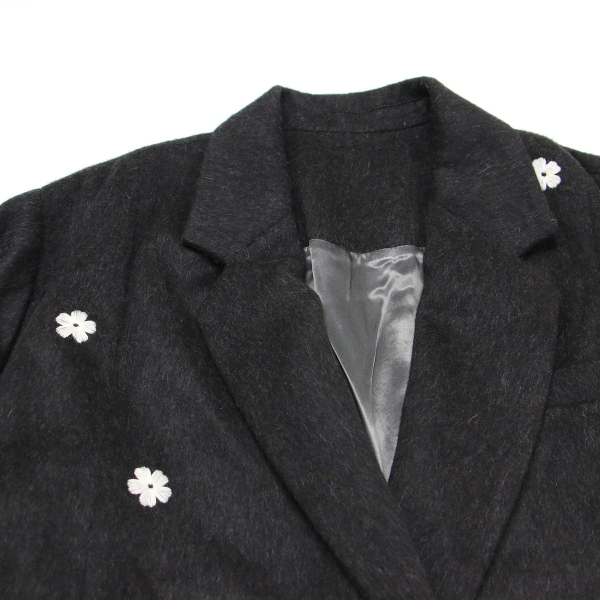 24秋冬 ウール フラワー ジャケット / Wool Flower Jacket Java テーラードジャケット ブレザー シングルブレスト オーバーサイズ 刺繍